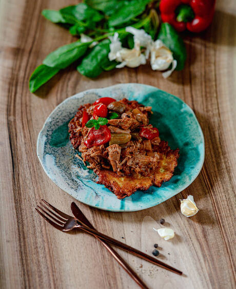 Pancakes with Hungarian Goulash