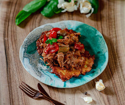 Pancakes with Hungarian Goulash