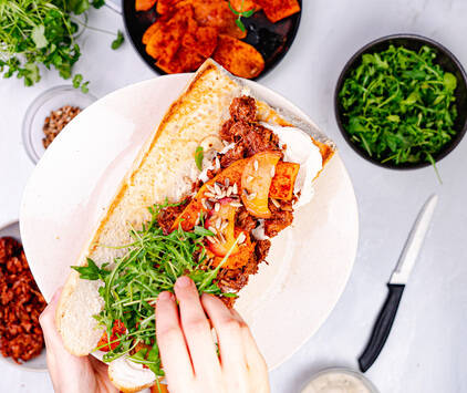 Baguette with BBQ Jackfruit!