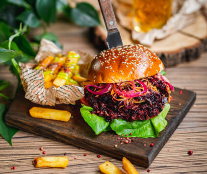 Pulled BBQ Jackfruit burger