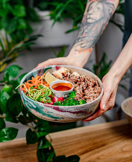 Korean Bowl with Shredded Jackfruit 