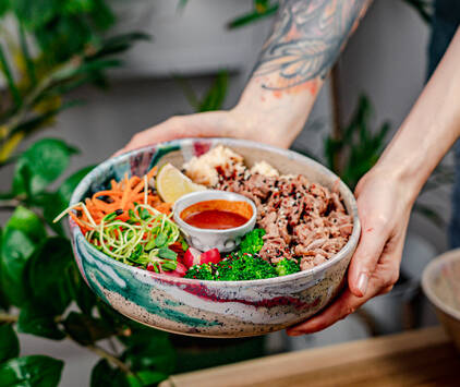 Korean Bowl with Shredded Jackfruit 